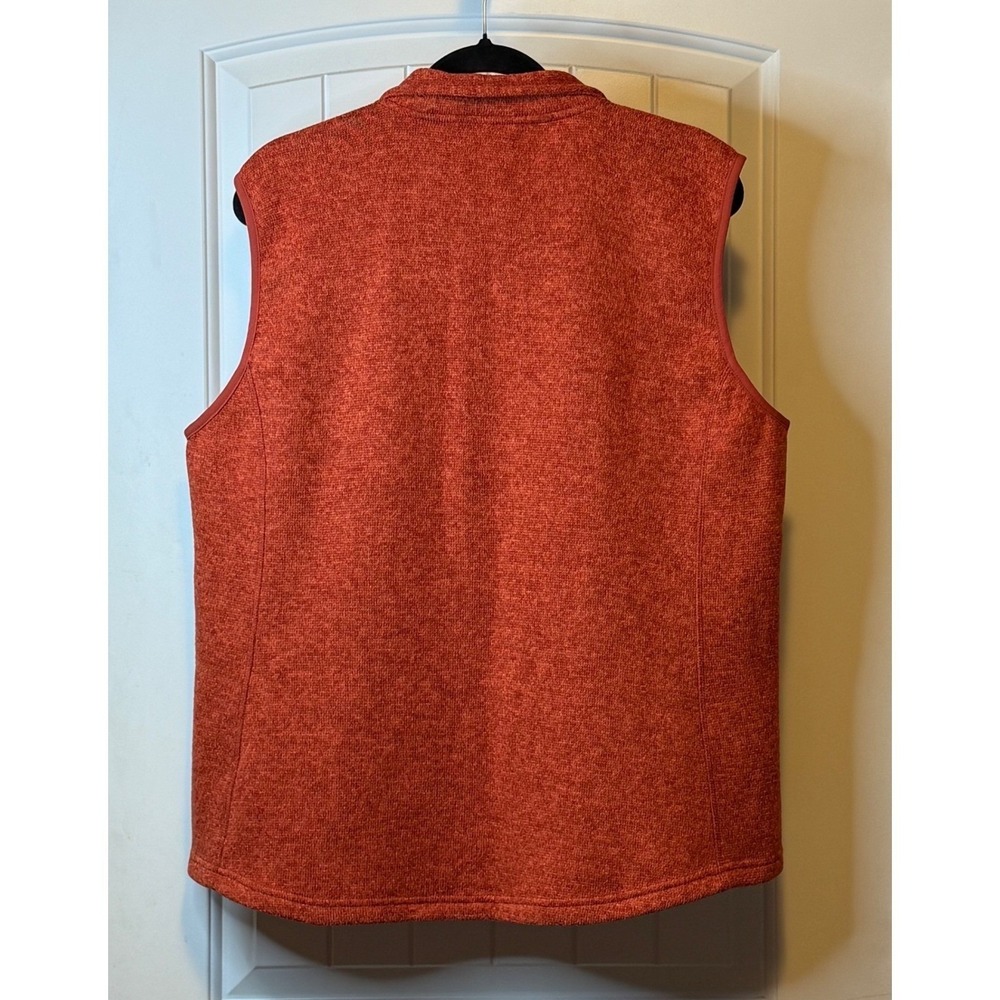 Orvis Fleece Vest Orange Zip Down Pockets Outdoor Hiking Travel Unisex XL - Picture 3 of 13